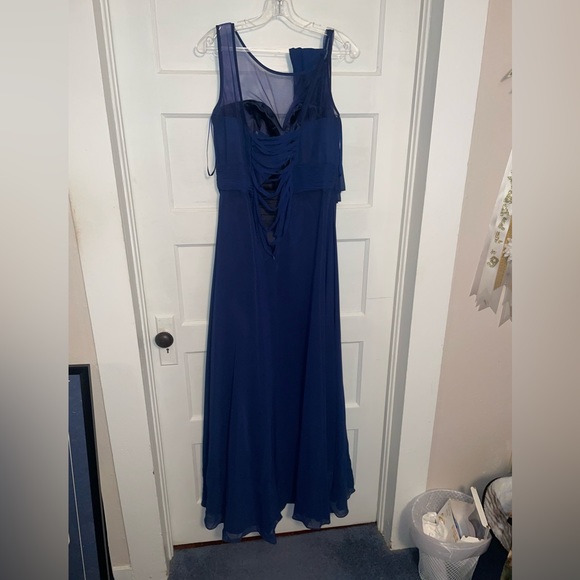 WORN ONCE May Queen Blue Formal Gown with Corset Back & Matching Shawl - Picture 2 of 3